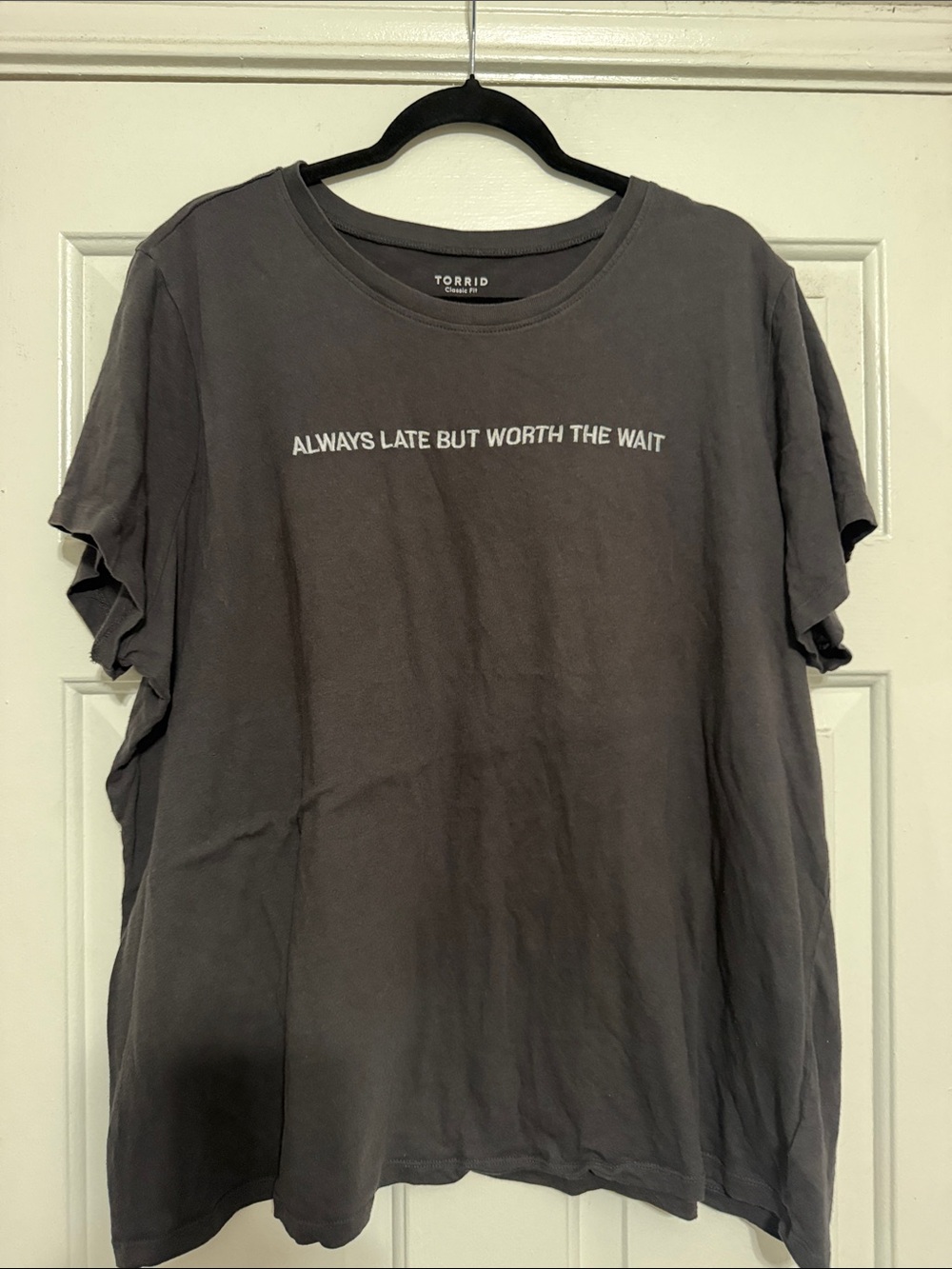 torrid Charcoal Gray Short Sleeve Graphic Tee - White Text